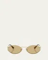 Miu Miu Mu 52ys Metal Oval Sunglasses