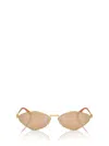 Miu Miu Womens Gold Mu 56zs Irregular-shape Metal Sunglasses In Brown
