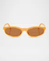 Miu Miu Mu A06s Acetate Oval Sunglasses