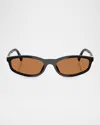 Miu Miu Mu A06sf Oval Sunglasses In Brown