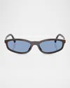 Miu Miu 0mu A06s 22c60o Marrone Moka Sunglasses In Light Blue
