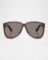 Miu Miu Mu A08sf Acetate Aviator Sunglasses
