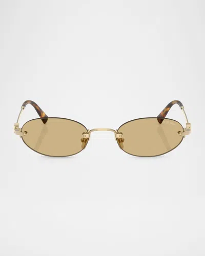 Miu Miu Mu A54s Metal Oval Sunglasses