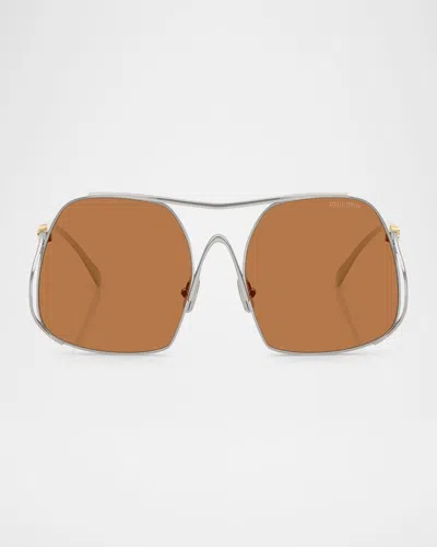 Miu Miu Mu A55s Steel Square Sunglasses