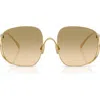 Miu Miu Mu A57s 57mm Gradient Square Sunglasses In Gold