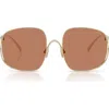 Miu Miu Mu A57s 57mm Gradient Square Sunglasses In Brown