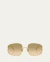 Miu Miu Mu A57s Metal Square Sunglasses In Gold