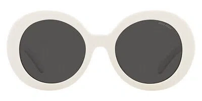 Pre-owned Miu Miu Mu Sunglasses Women White / Dark Gray 55mm 100% Authentic