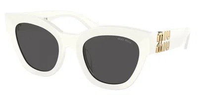 Miu Miu Mu01ys 1425s0 Women's Sunglasses White Size 51 In Black