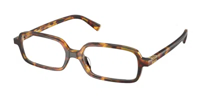 Miu Miu Mu01yvf Asian Fit 14l1o1 Women's Glasses Tortoiseshell Size 53 - Free Lenses - Blue Light Block Avai In Brown