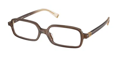 Miu Miu Mu01yvf Asian Fit 23h1o1 Women's Glasses Brown Size 53 - Free Lenses - Blue Light Block Available In Gold