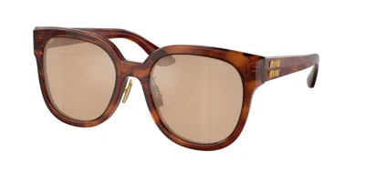 Miu Miu Mu01zs 11q40d Women's Sunglasses Brown Size 55