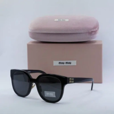Pre-owned Miu Miu Mu01zs 1ab5s0 Black/dark Grey 55-20-140 Sunglasses Authentic In Gray