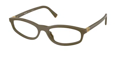 Miu Miu Mu01zv 25l1o1 Women's Glasses Green Size 52 - Free Lenses - Blue Light Block Available In Gold
