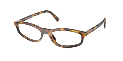 Miu Miu Mu01zvf Asian Fit 14l1o1 Women's Glasses Tortoiseshell Size 54 - Free Lenses - Blue Light Block Avai In Gold