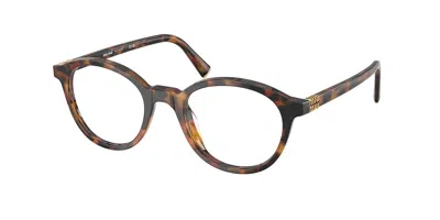 Miu Miu Mu02wvf Vestibilità Orientale 19p1o1 Occhiali Da Vista Tartarugatishell Per Donna (solo Montatura) In Brown