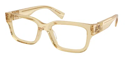 Miu Miu Mu02yv 11t1o1 Women's Glasses Brown Size 53 - Free Lenses - Blue Light Block Available In Transparent Beige