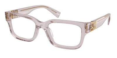 Miu Miu Mu02yv 12w1o1 Women's Glasses Purple Size 53 - Free Lenses - Blue Light Block Available In Transparent Mauve