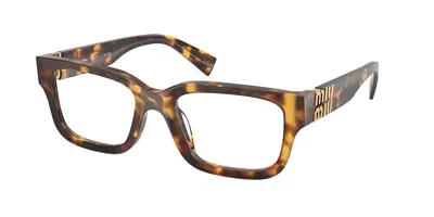 Miu Miu Mu02yv 14l1o1 Occhiali Da Vista Per Donna (solo Montatura) In Brown