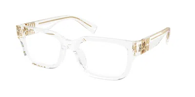 Miu Miu Mu02yv 15z1o1 Occhiali Da Vista Per Donna (solo Montatura) In Gold