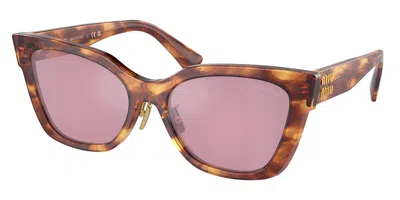 Miu Miu Mu02zs 11q50d Women's Sunglasses Brown Size 56
