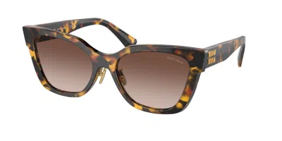 Miu Miu Mu02zs Vau6s1 Women's Sunglasses Tortoiseshell Size 56 In Brown