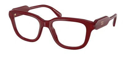 Miu Miu Mu02zv 21i1o1 Women's Glasses Red Size 51 - Free Lenses - Blue Light Block Available In Brown