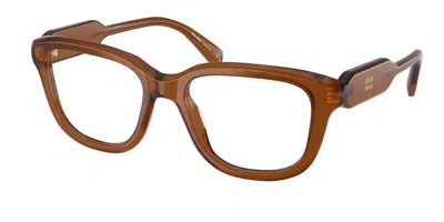 Miu Miu Mu02zv 22i1o1 Women's Glasses Brown Size 51 - Free Lenses - Blue Light Block Available
