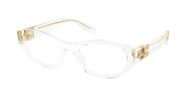 Miu Miu Mu03wvf Asian Fit Women's Glasses, Clear, Size 53 In Transparent