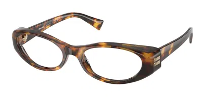 Miu Miu Mu03zv 14l1o1 Women's Glasses Tortoiseshell Size 53 - Free Lenses - Blue Light Block Available In Metallic