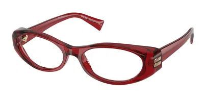 Miu Miu Mu03zv 25m1o1 Women's Glasses Red Size 53 - Free Lenses - Blue Light Block Available In Gray