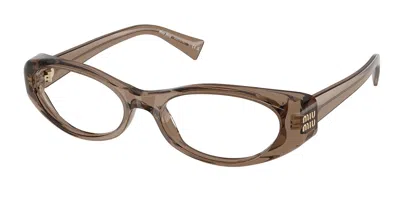 Miu Miu Mu03zv 26m1o1 Women's Glasses Brown Size 53 - Free Lenses - Blue Light Block Available In Gray