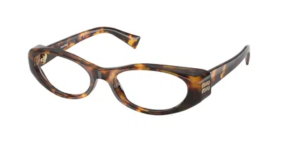 Miu Miu Mu03zvf Asian Fit 14l1o1 Women's Glasses Tortoiseshell Size 55 - Free Lenses - Blue Light Block Avai In Brown