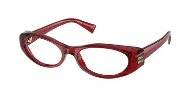 Miu Miu Mu03zvf Asian Fit 25m1o1 Women's Glasses Red Size 55 - Free Lenses - Blue Light Block Available