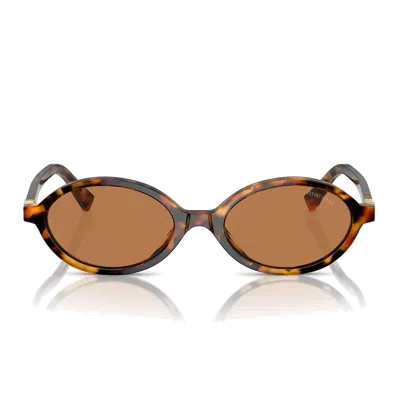 Miu Miu Mu04 Zs Sunglasses In Brown