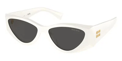 Miu Miu Mu06ys 1425s0 Women's Sunglasses White Size 54 In Brown