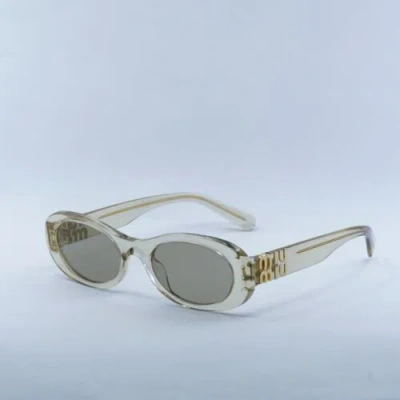 Pre-owned Miu Miu Mu06zs 11t40f Sand Transparent/dark Brown 50-20-140 Sunglasses