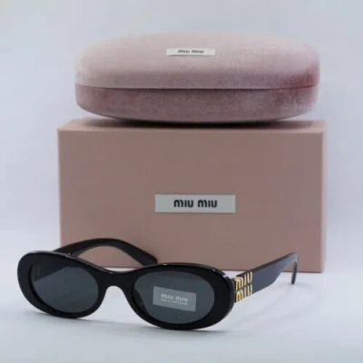 Pre-owned Miu Miu Mu06zs 1ab5s0 Black/dark Grey 50-20-140 Sunglasses Authentic In Gray