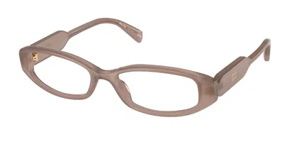Miu Miu Mu06zv 28l1o1 Women's Glasses Brown Size 52 - Free Lenses - Blue Light Block Available In Opal Dew