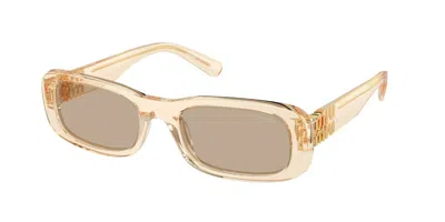 Miu Miu Mu08zs 11t40f Women's Sunglasses Brown Size 53 In Gray