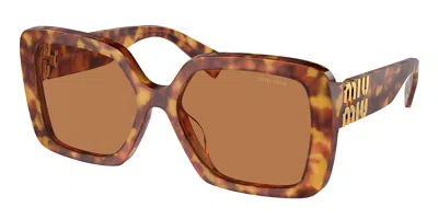 Miu Miu Mu10ys 4bw2z1 Women's Sunglasses Tortoiseshell Size 56 In Brown