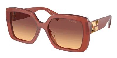 Miu Miu Mu10ys Asian Fit 10m07p Women's Sunglasses Red Size 56 In Brown