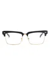 Miu Miu Black Rectangular Wayfarer Glasses In Black