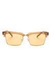 Miu Miu Translucent Clubmaster-frame Sunglasses In 橘色