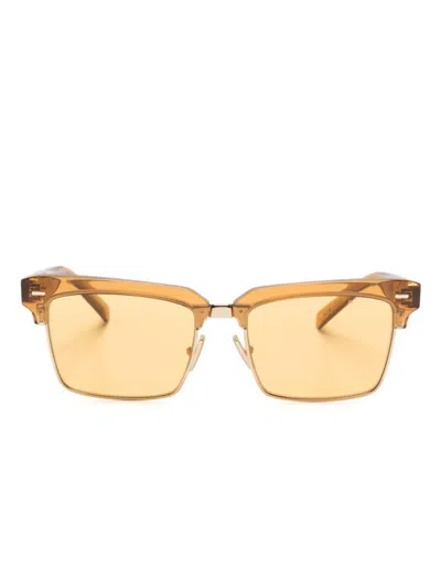 Miu Miu Translucent Clubmaster-frame Sunglasses In 橘色