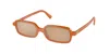 Miu Miu 11zs Rectangular Sunglasses In Brown