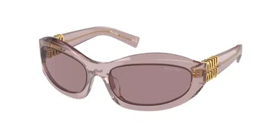 Miu Miu Mu14zs 12w20i Women's Sunglasses Purple Size 59 In Brown