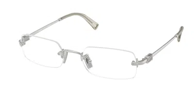 Miu Miu Mu50yv 1bc1o1 Women's Glasses Silver Size 50 - Free Lenses - Blue Light Block Available