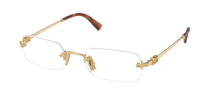 Miu Miu Mu50yv 5ak1o1 Women's Glasses Gold Size 50 - Free Lenses - Blue Light Block Available