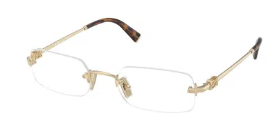 Miu Miu Mu50yv Zvn1o1 Women's Glasses Gold Size 50 - Free Lenses - Blue Light Block Available